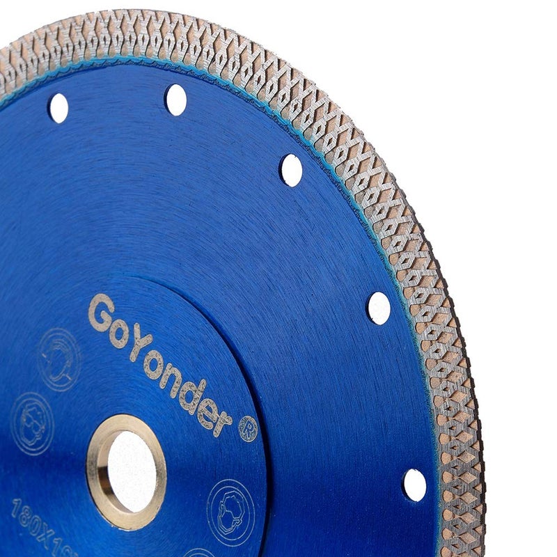 GoYonder Diamond Blade 7 inch Super Thin Diamond Saw Blade, Tile Blades 7" for Cutting Porcelain Tiles, Granite Marble Ceramics (7"-Blue) - Image 3
